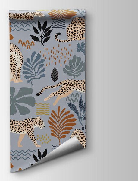 Fototapet Motiv cu leoparzi și plante, Fototapet animale, Fototapet populare, t00941v4 - Tapeko.ro