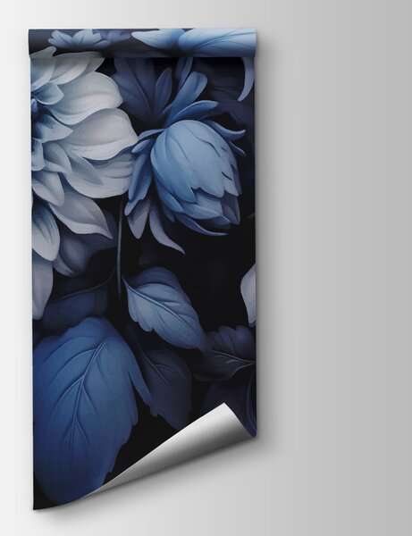 Fototapet Flori elegante în nuanțe de albastru, Fototapet natură, Fototapet populare, w01128 - Tapeko.ro