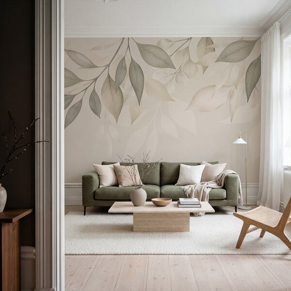 Fototapet Frunze moi, în nuanțe delicate, Fototapet natură, Fototapet populare, t00959 - Tapeko.ro
