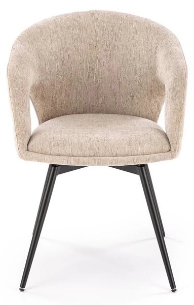 Scaun rotativ K550, bej/negru, stofa clasica/metal, 57x57x78 cm