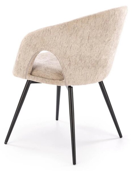 Scaun rotativ K550, bej/negru, stofa clasica/metal, 57x57x78 cm