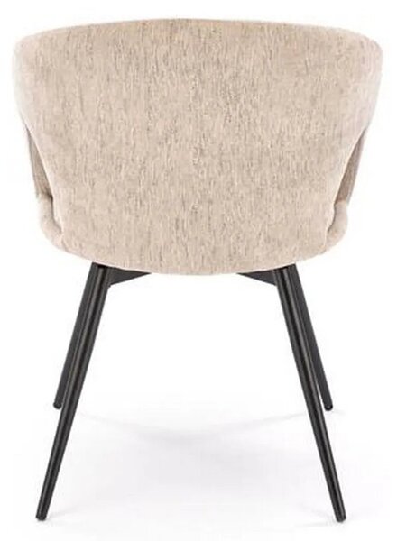 Scaun rotativ K550, bej/negru, stofa clasica/metal, 57x57x78 cm