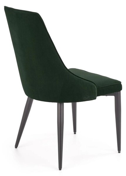 Scaun K365, verde inchis/negru, stofa catifelata/metal, 52x57x90 cm