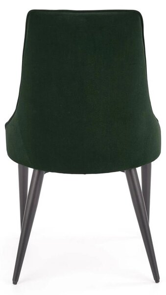 Scaun K365, verde inchis/negru, stofa catifelata/metal, 52x57x90 cm