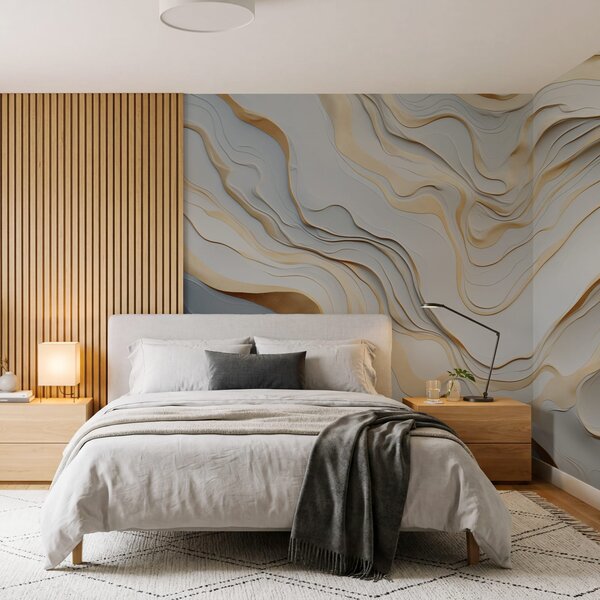 Fototapet Wall mural Abstract waves of light tones, Fototapet abstracte, Fototapet populare, w04255 - Tapeko.ro