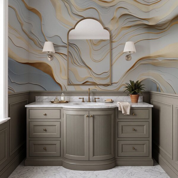 Fototapet Wall mural Abstract waves of light tones, Fototapet abstracte, Fototapet populare, w04255 - Tapeko.ro