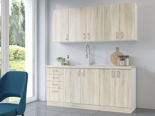 Dulap de bucătărie pentru alimente Sylrona 40 DK 210 2F (alb + stejar sonoma). 1032964
