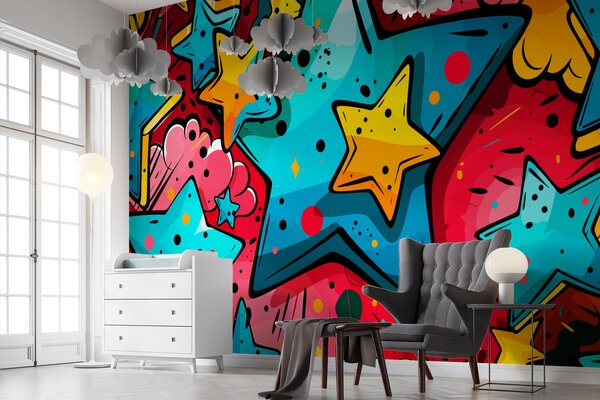 Tapet Graffiti, Fototapet în stil graffiti și artă stradală, w01063 : Uwalls.ro