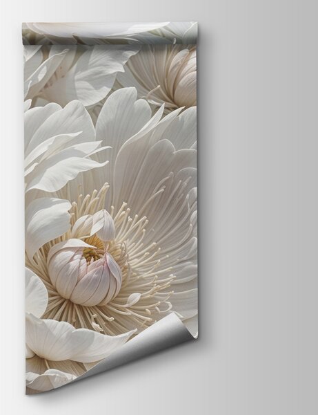 Fototapet Flori elegante în nuanțe delicate de alb, Fototapet natură, Fototapet populare, w08325 - Tapeko.ro