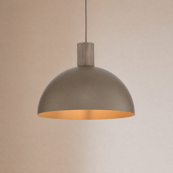 TK Lighting Lampă suspendată Oslo, culoare nisip, metal, Ø 34 cm, E27, reglabil, Bej, Camera de zi / sufragerie, Metal, Modern