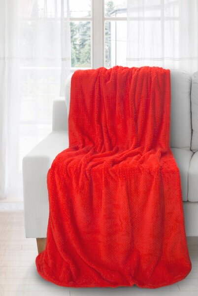 Pătură de canapea roșie 2 buc Lățime: 70 cm I Lungime: 140 cm Lăţime: 170 cm | Lungime: 210 cm
