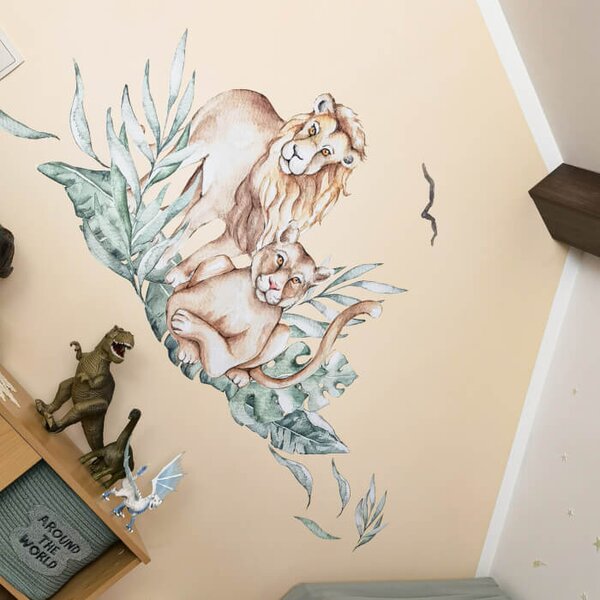 INSPIO-Autocolant textil - Autocolant pentru perete - animale SAFARI din sălbăticie
