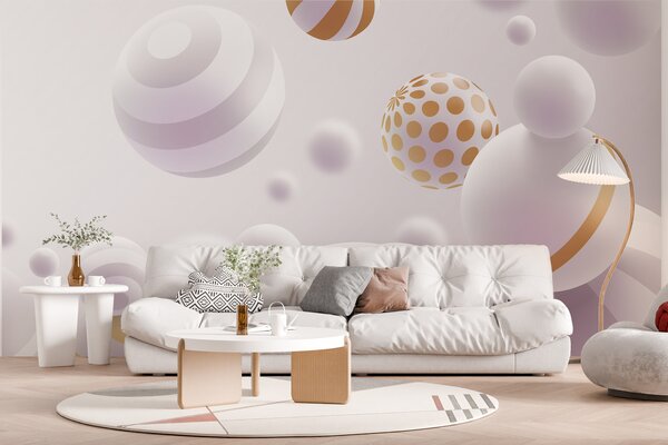 Fototapet Sfere elegante în armonie pașnică, Fototapet geometric 3D, Fototapet populare, w01148 - Tapeko.ro