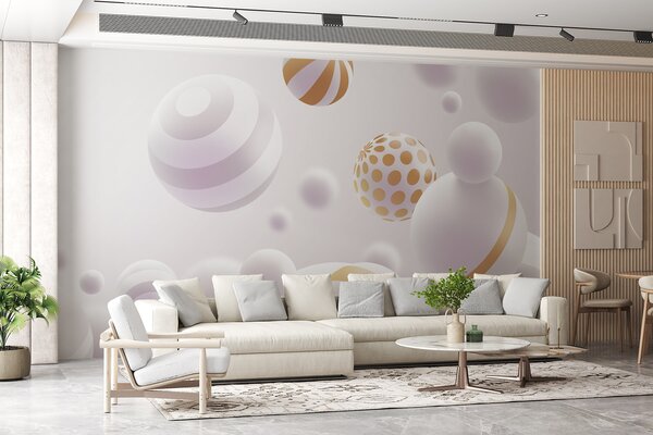 Fototapet Sfere elegante în armonie pașnică, Fototapet geometric 3D, Fototapet populare, w01148 - Tapeko.ro