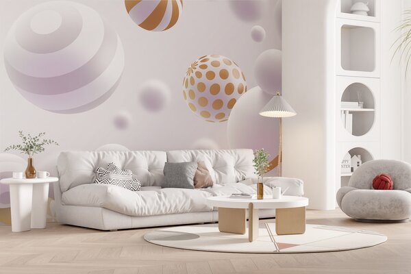 Fototapet Sfere elegante în armonie pașnică, Fototapet geometric 3D, Fototapet populare, w01148 - Tapeko.ro