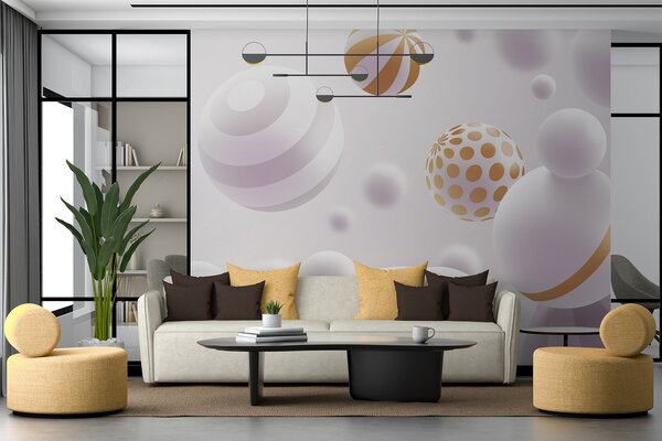 Fototapet Sfere elegante în armonie pașnică, Fototapet geometric 3D, Fototapet populare, w01148 - Tapeko.ro