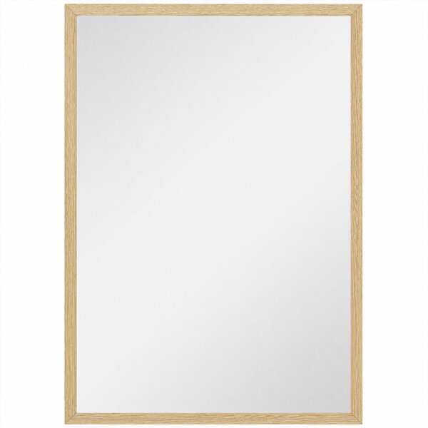 HOMCOM Oglindă de perete din sticlă și MDF, 40x60 cm, Culoare Lemn | Aosom Romania