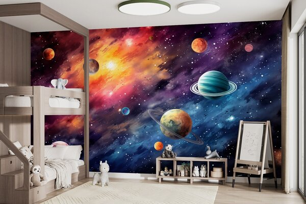 Fototapet Planete pe cer cu planete, Fototapet spațiu cosmic, Fototapet populare, w01798 - Tapeko.ro