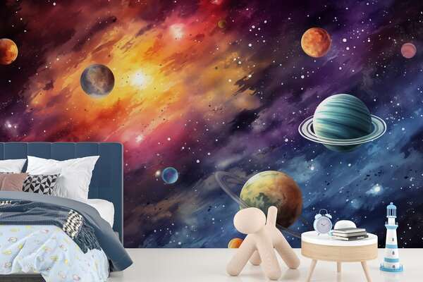Fototapet Planete pe cer cu planete, Fototapet spațiu cosmic, Fototapet populare, w01798 - Tapeko.ro