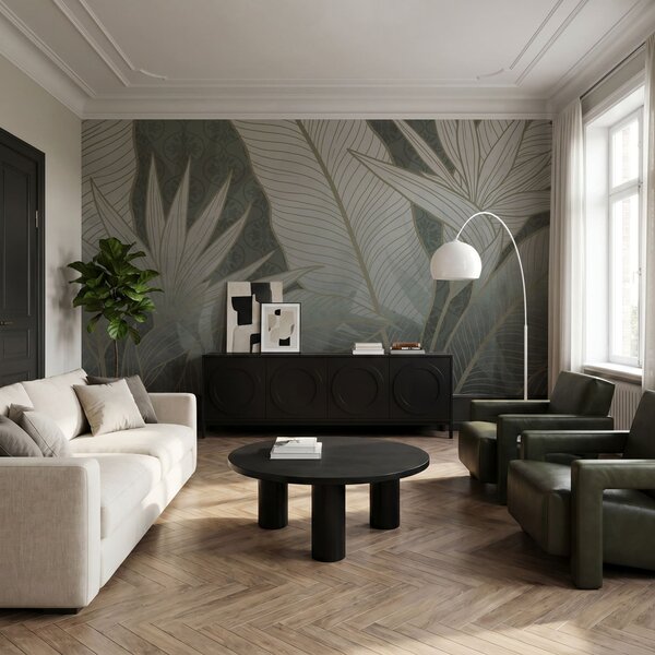 Fototapet Un design botanic elegant, în nuanțe delicate, Fototapet natură, Fototapet populare, t00952 - Tapeko.ro