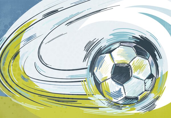 Fototapet Mingea de fotbal în mișcare, Fototapet fotbal, Fototapet populare, t00954 - Tapeko.ro
