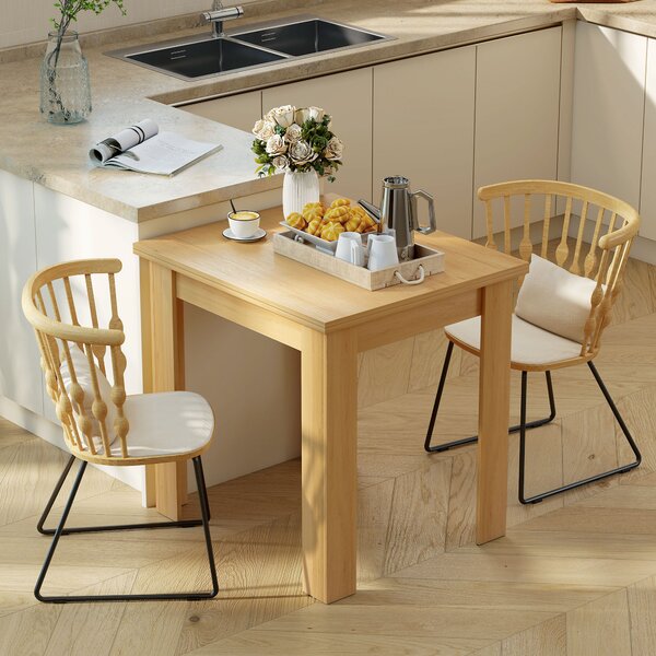 HOMCOM Masă de Sufragerie Extensibilă pentru 4-6 Persoane Design Rabatabil, 70-140cm Masă Extensibilă Rectangulară Salvaspațiu cu Picioare Antiderapante, pentru Sala de Mese Living, Culoare Efect de Lemn | Aosom Romania