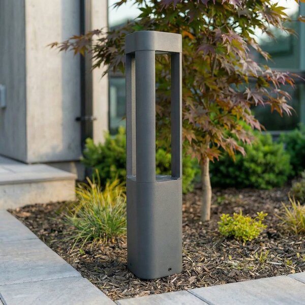 Lucande lampă cu soclu Pirron, 50 cm, triunghiulară, IP54, Negru, Metal, Modern