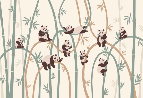 Fototapet Panda pe un copac, Fototapet animale, Fototapet populare, t00963 - Tapeko.ro
