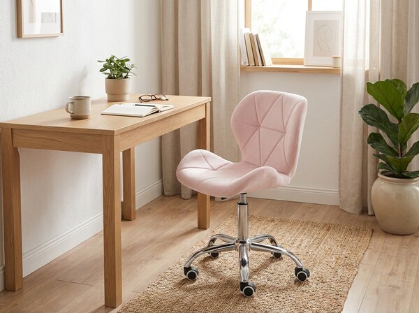 Reducere Scaun de birou roz AVOLA VELVET clasa II
