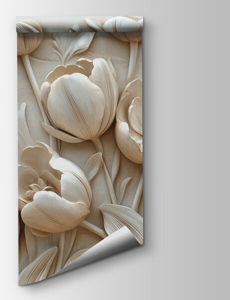 Fototapet Grup de flori albe, Fototapet flori 3D, Fototapet populare, w01851 - Tapeko.ro