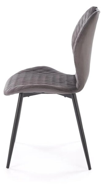 Scaun K569, gri - HLR 21, stofa catifelata/otel, 47x54x84 cm
