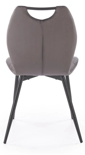 Scaun K569, gri - HLR 21, stofa catifelata/otel, 47x54x84 cm
