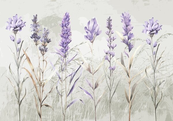 Fototapet Flori elegante de culoare violetă, în nuanțe delicate, Fototapet natură, Fototapet populare, w08346 - Tapeko.ro