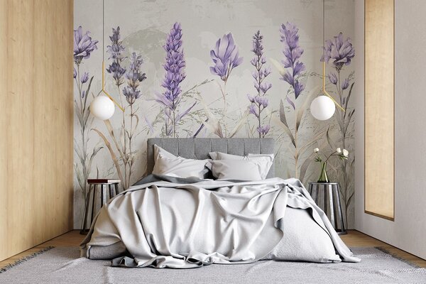Fototapet Flori elegante de culoare violetă, în nuanțe delicate, Fototapet natură, Fototapet populare, w08346 - Tapeko.ro