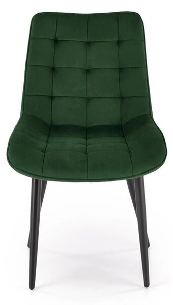 Scaun K580, verde inchis - HLR 57, stofa catifelata/otel, 51x61x85 cm