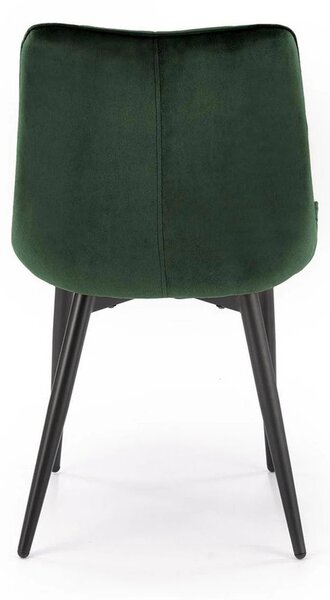 Scaun K580, verde inchis - HLR 57, stofa catifelata/otel, 51x61x85 cm