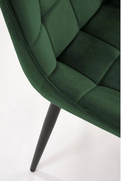 Scaun K580, verde inchis - HLR 57, stofa catifelata/otel, 51x61x85 cm
