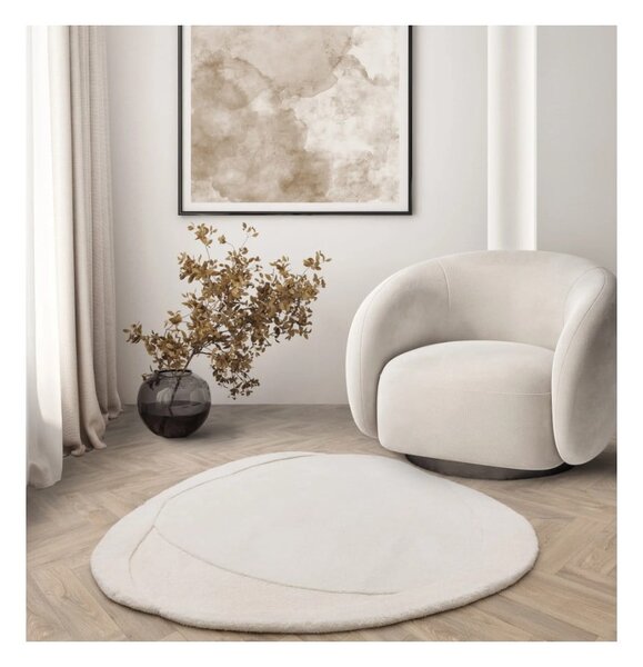 Covor alb din lână 150x150 cm Olsen – Asiatic Carpets