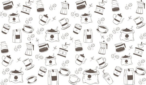 Fototapet Model de cafea și ceai, Fototapet mâncare și băutură, Fototapet populare, w02002v2 - Tapeko.ro