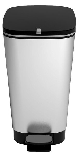 Coș de gunoi argintiu cu pedală din plastic 45 l Chic Bin – KIS
