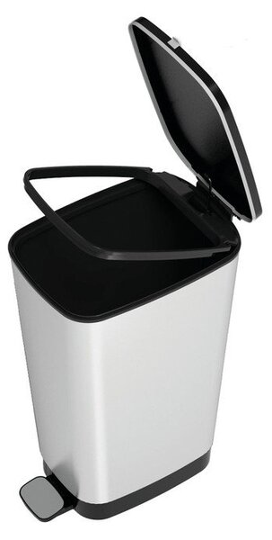 Coș de gunoi argintiu cu pedală din plastic 45 l Chic Bin – KIS