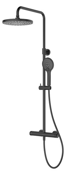 Oltens Vatten set de duș perete cu termostat cu duș de ploaie negru mat 36505300