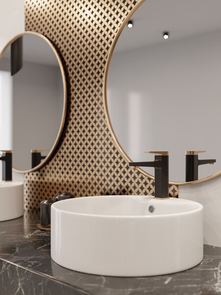 Invena Granada lavoar 47x47 cm rotund de blat alb luciu CE-45-001