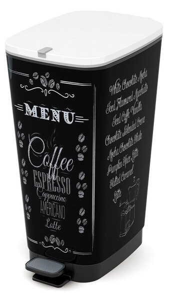 Coș de gunoi negru cu pedală din plastic 45 l Chic Bin – KIS