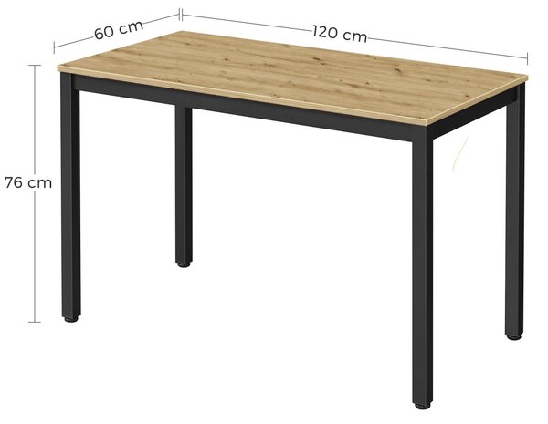 Masa de dining neagra cu blat in decor stejar artisan TESSA 120x60 cm