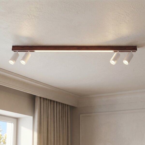 Brilagi - Spot LED SELE 4xGU10/30W/230V + LED/25W alb/decor stejar