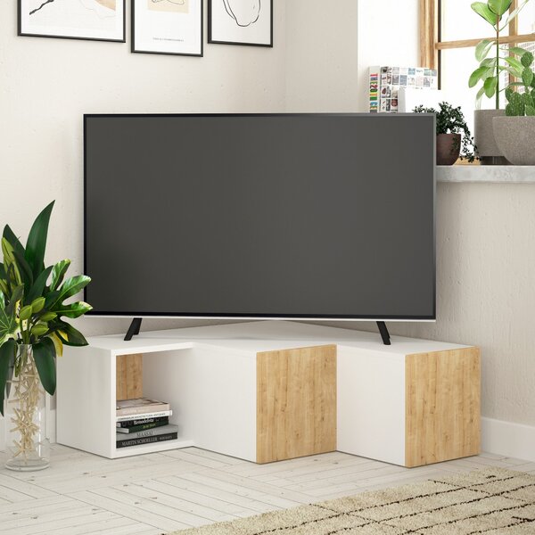 Comodă TV Compact - White, Oak