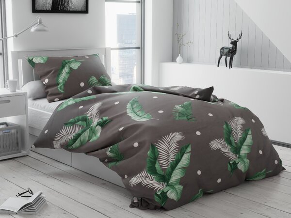 Lenjerie de pat din bumbac satinat Culoare Gri, CAPRADI Dimensiune lenjerie de pat: 70 x 80 cm, 140 x 200 cm