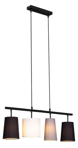 Brilo - lustră suspendată pe cablu, 4xE27/40W/230V, negru/gri/alb