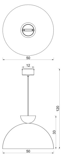 Candelabru suspendat pe cablu NEVIS 1xE27/15W/230V diam. 50 cm bej